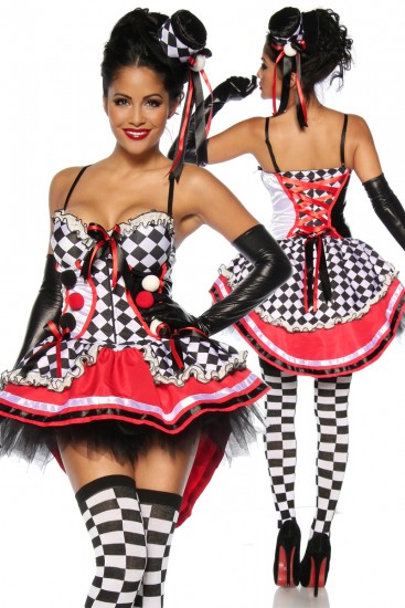 Fasching Harlekin-Kostüm in Schachbrettmuster