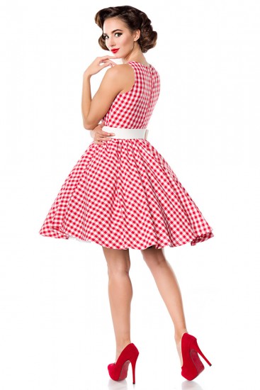 Rotes Retro-Kleid mit Karos