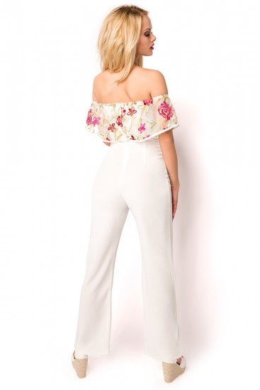 Sommer Damen Einteiler mit Carmenausschnitt