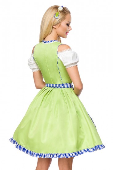 Unterbrust-Dirndl mit Karierte Schürze in blau