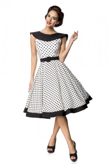 Ärmellose Polka-Dots Swing-Kleid