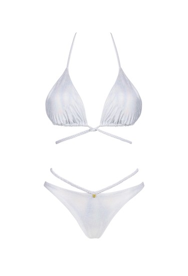 Bikini mit modische Riemchen weiß