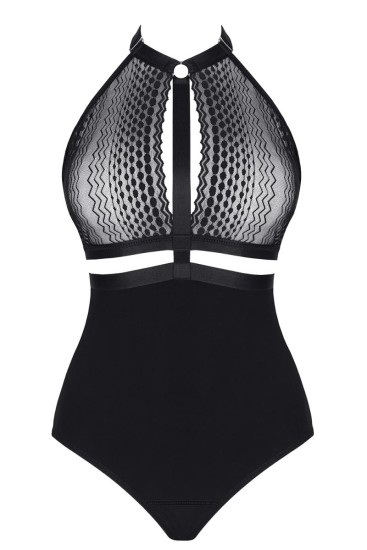 Blickdichter Body mit Spitze