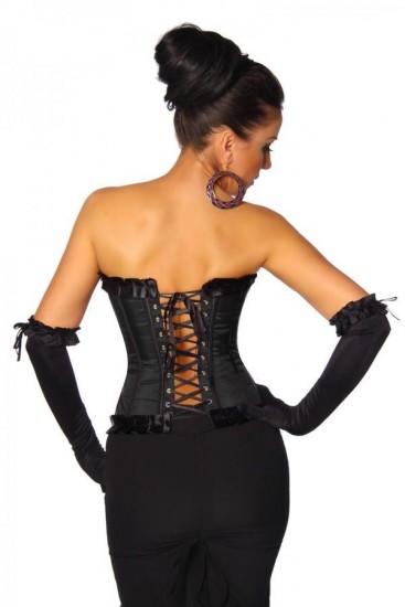 Burlesque Satin-Corsage mit Schleife