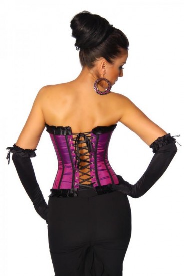 Burlesque Satin-Corsage mit Schleife