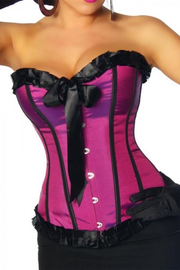 Burlesque Satin-Corsage mit Schleife