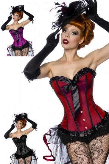 Burlesque Satin-Corsage mit Schleife