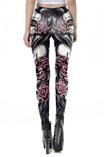 Día de Muertos Leggings in schwarz