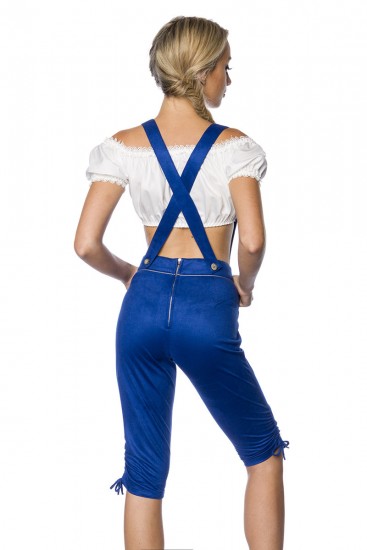 Klassische Trachten Kniebundhose mit Stickereien blau