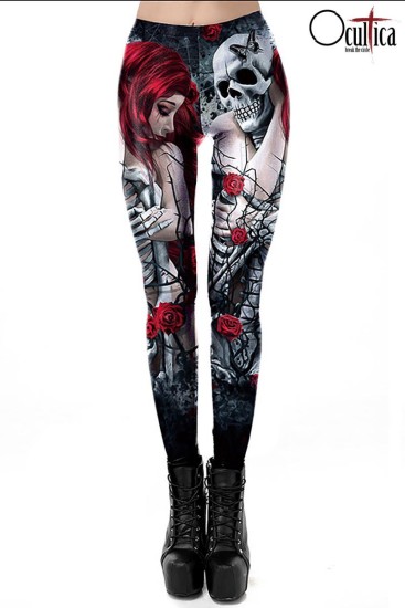 Leggings mit Gothic-Druck