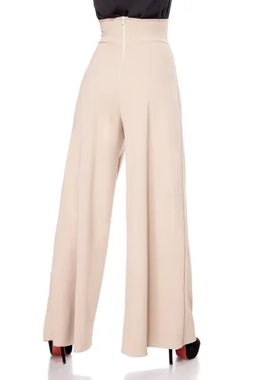 Marlenehose beige mit hohem Bund