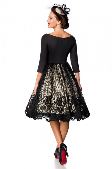 Premium Retro-Swingkleid mit Spitzenrock