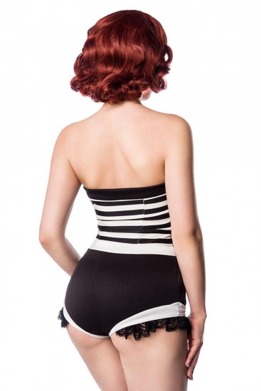 Retro Body mit Rüschenbesatz