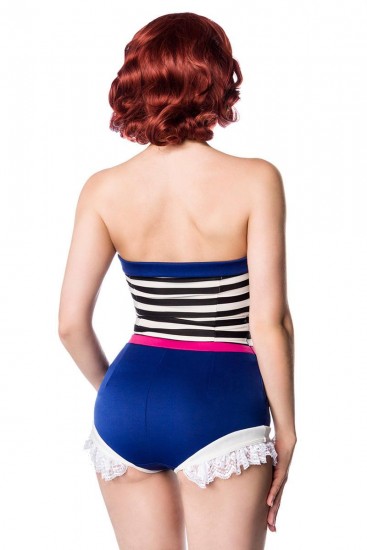 Retro Body mit Rüschenbesatz