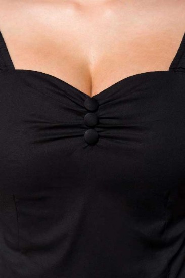 Retrokleid mit Raffungen schwarz