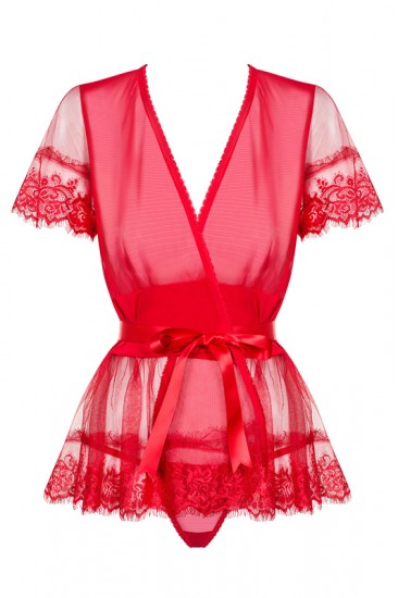Romantischer Peignoir in rot
