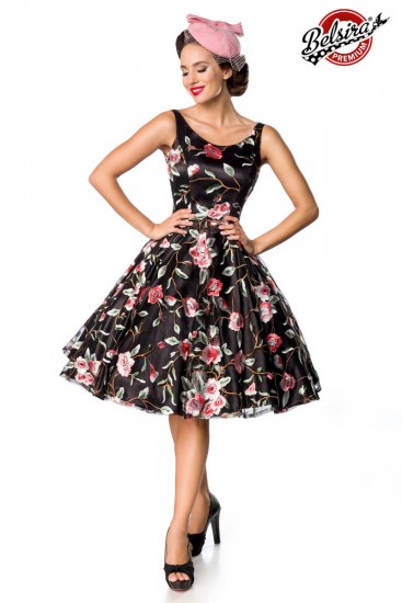 Romantisches Retro Blumen-Kleid rosa