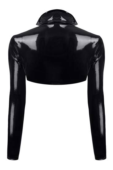 schwarze kurze Lack Jacke