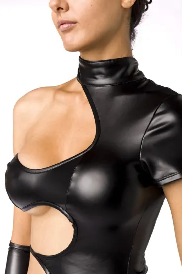Schwarzes Cut-out Minikleid