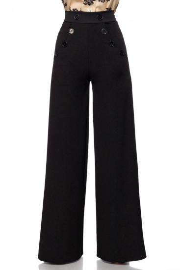 Schwarzes Marlenehose mit Knöpfe