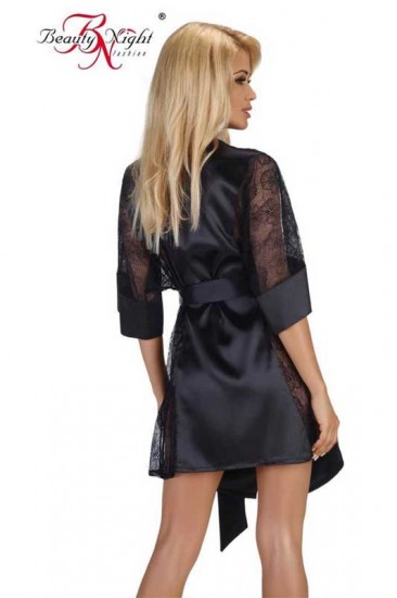 Sexy Kimono schwarz mit ¾ Ärmel