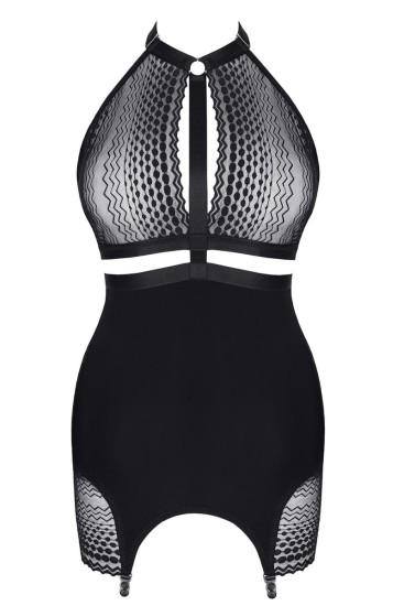 Straps-Kleid mit Strümpfe schwarz