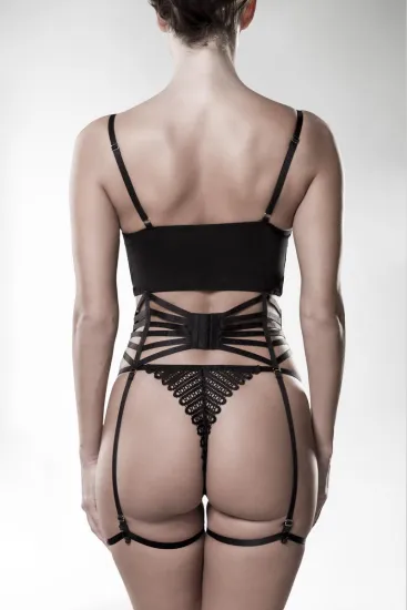 Straps-Set mit BH-Top schwarz