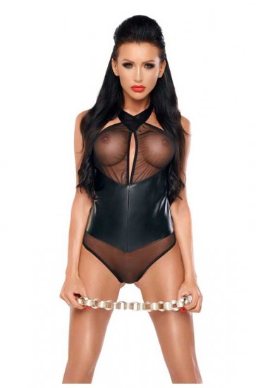 Verführerischer Neckholder Body schwarz