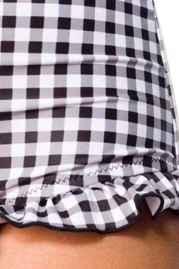Highwaist Bikinihöschen mit Rüschen kariert