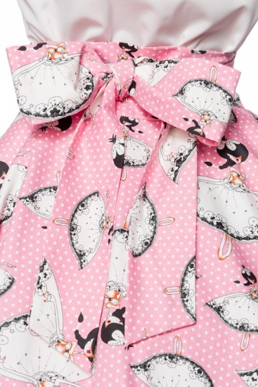 Vintage Tellerrock knieumspielend in rosa
