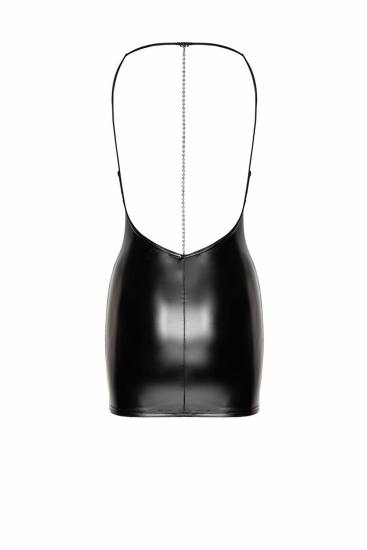 Wetlook Minikleid mit Kette
