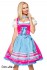 Pinke Dirndl mit Karoschürze in Blau