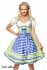 Unterbrust-Dirndl mit Karierte Schürze in blau