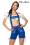 blau Kurze Damen Trachtenshorts mit Stickereien