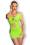 Minikleid mit sexy Schlitzen neongrün