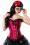 Rockabilly Satin Corsage rot mit Rüschen