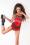Rotes BH mit High-Waisted Shorts