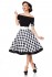 schulterfreies Swing-Kleid in Schwarz/Weiß