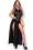 Schwarzes Samt Kleid mit Kapuze