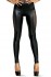 Schwarzes Wetlook Leggings mit Tüll