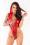 Sexy Body mit angenähten Kapuze Rot