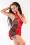 Sexy Chemise Rot mit grobem Netz