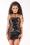 Sexy Chemise seitlich mit grobem Netz schwarz