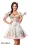 Unterbrustdirndl weiß mit Netz Bluse, Schürze